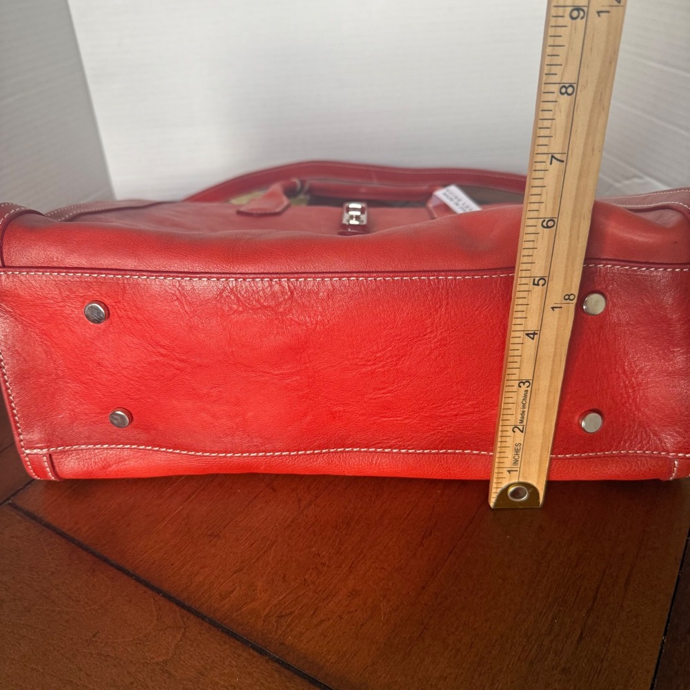 Cavalcanti Red Ombre Italian Leather Satchel Handbag Crossbody Made in Italy NEW - Picture 11 of 11
